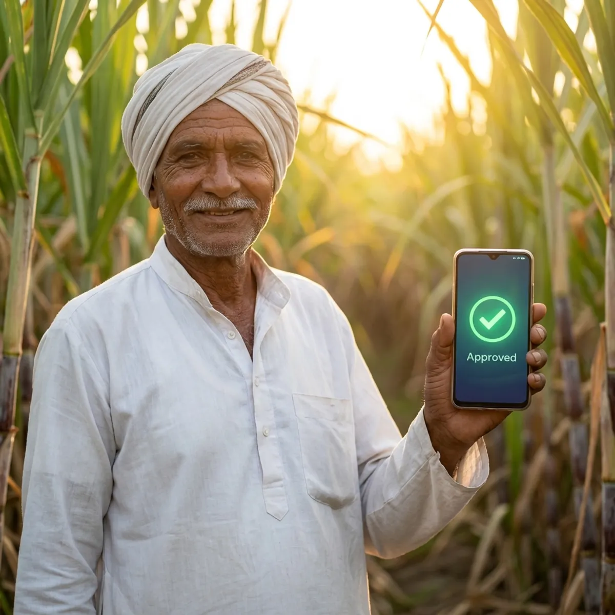 Happy Sugarcane Farmer in UP using CaneUp App