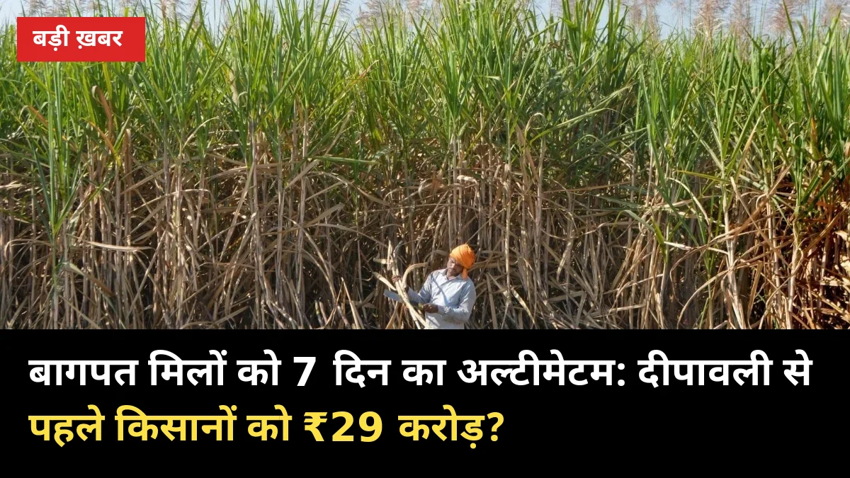 बागपत मिलों को 7 दिन का अल्टीमेटम: दीपावली से पहले किसानों को ₹29 करोड़?
