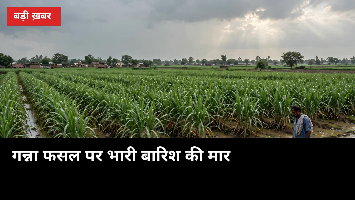 गन्ना फसल पर भारी बारिश की मार: शाहजहांपुर में 150 टीमें सर्वे में जुटीं