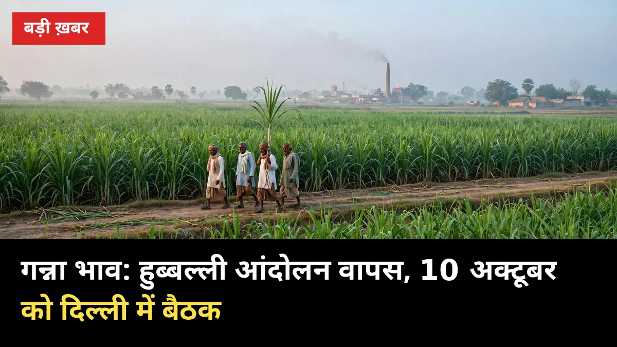 गन्ना भाव: हुब्बल्ली आंदोलन वापस, 10 अक्टूबर को दिल्ली में बैठक, UP भी शामिल