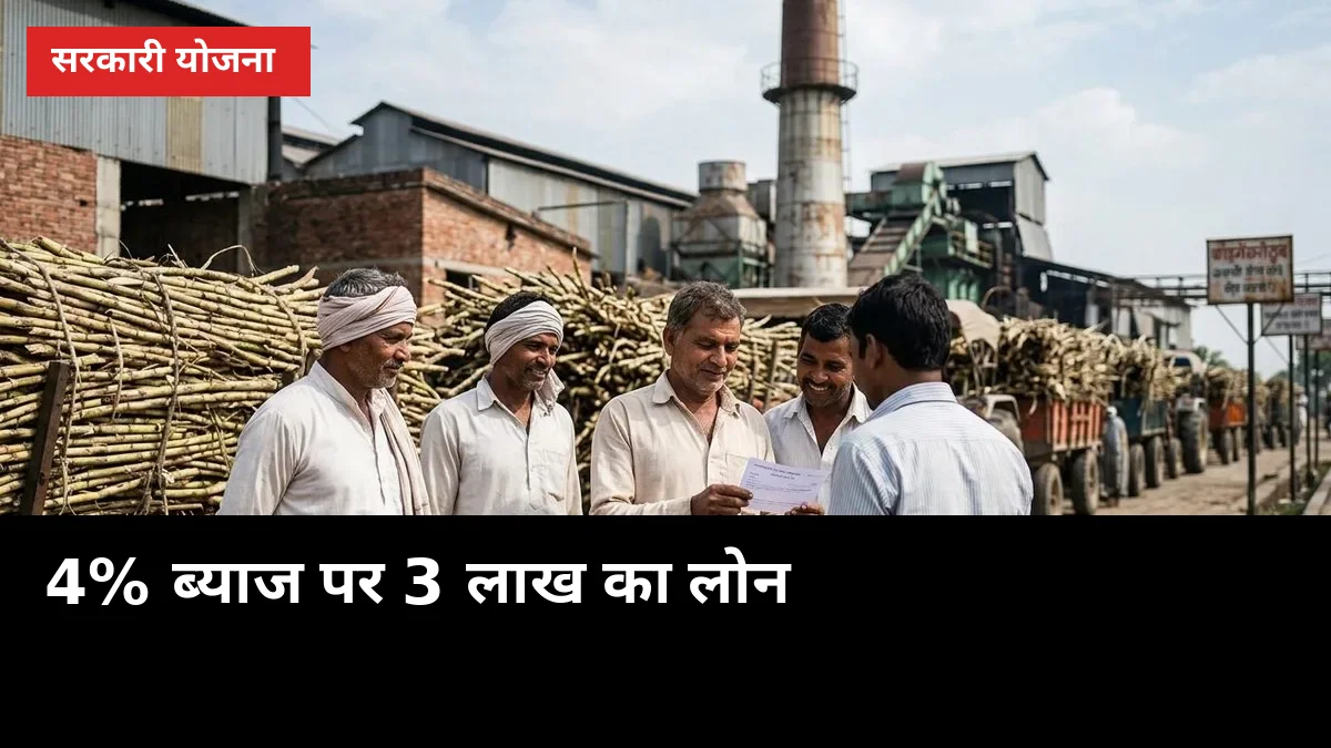 सिर्फ 4% ब्याज पर 3 लाख तक: गन्ना किसान के लिए KCC का पूरा हिसाब