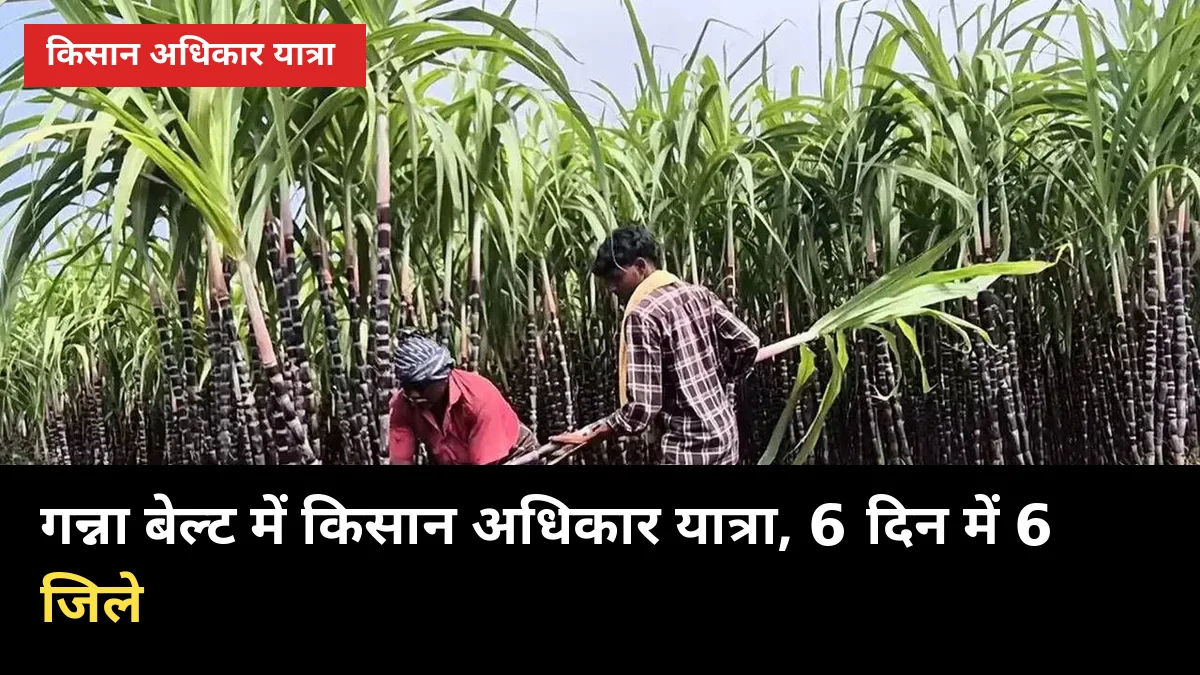 आज से गन्ना बेल्ट में किसान अधिकार यात्रा: 6 दिन, 6 जिले — 7 अक्टूबर को समापन