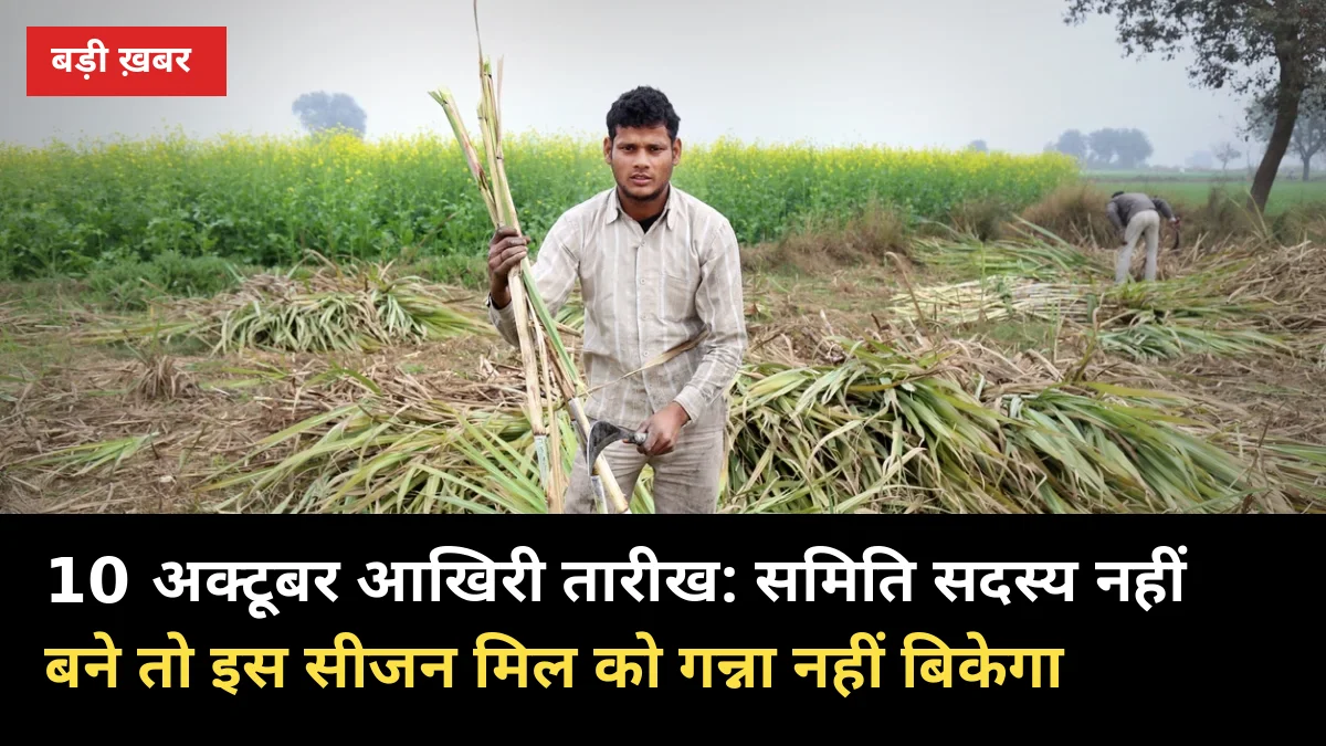 10 अक्टूबर आखिरी तारीख: समिति सदस्य नहीं बने तो इस सीजन मिल को गन्ना नहीं बिकेगा